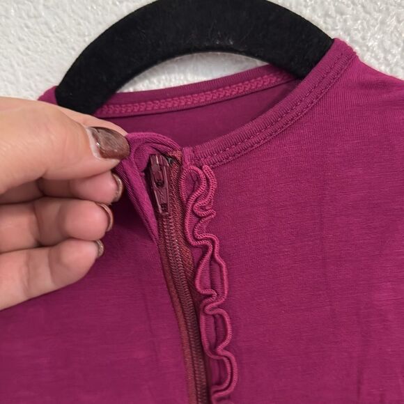 NWT- Kickee Pants- bamboo muffin ruffle coveralls- orchid pink- size newborn - Picture 5 of 7